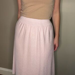 Vintage Dainty Pink Cinched Waist Women's Terry Cloth Skirt
